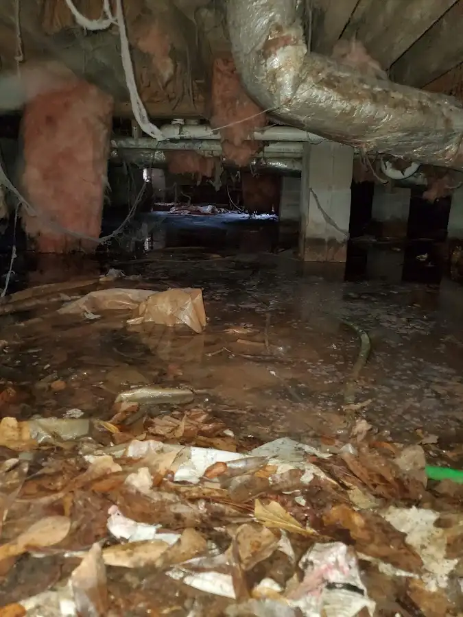 Crawl space flood assessment for Commercial Water Damage Restoration in East Pikeland