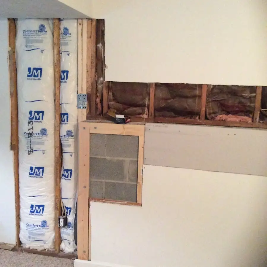 Wall insulation replacement during Structural Drying in East Pikeland